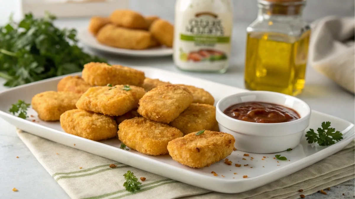 Golden, crispy homemade Copycat Chick-fil-A Chicken Nuggets with dipping sauce, perfect for dinner or snacks.