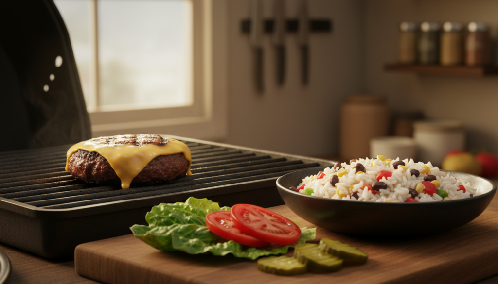 Perfect Burger Bowl Recipe (Healthy & Ready in 25 Minutes) Perfect Burger Bowl Recipe (Healthy & Ready in 25 Minutes) –